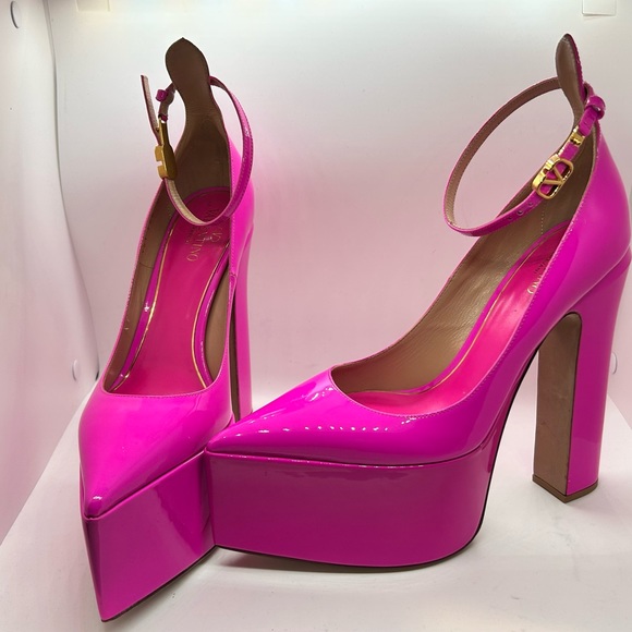 NEW Authentic Valentino Vlogo 165 Patent Platform Pump, Fuchsia. - Picture 8 of 8